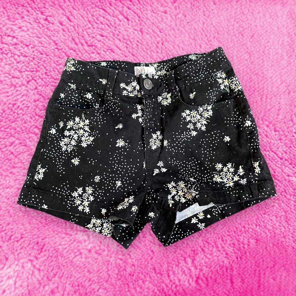 Daisy Black High Waist Jean Shorts